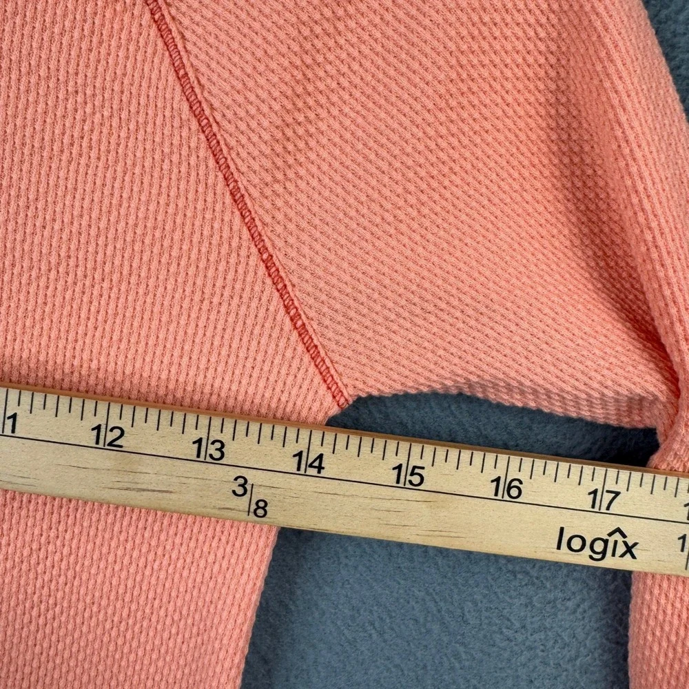 Free People Tee In The Mix Cuff Crochet Thermal Desert Orange Size XS OB1203408